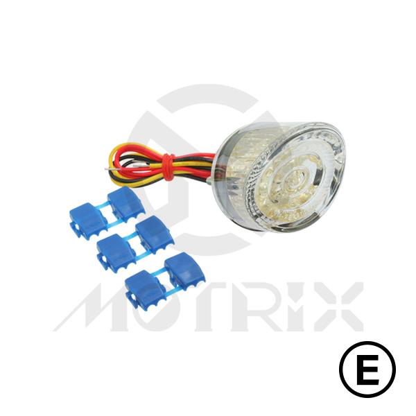 Universal shark nose taillight(LED), clear lens, chrome base