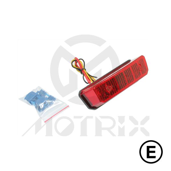 Universal taillight(LED), red lens, with E-mark