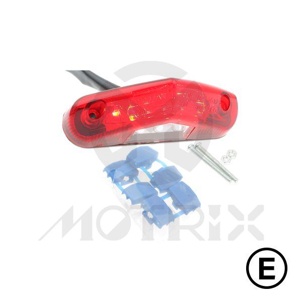 Universal taillight(LED), red lens, with E-mark, with licence light