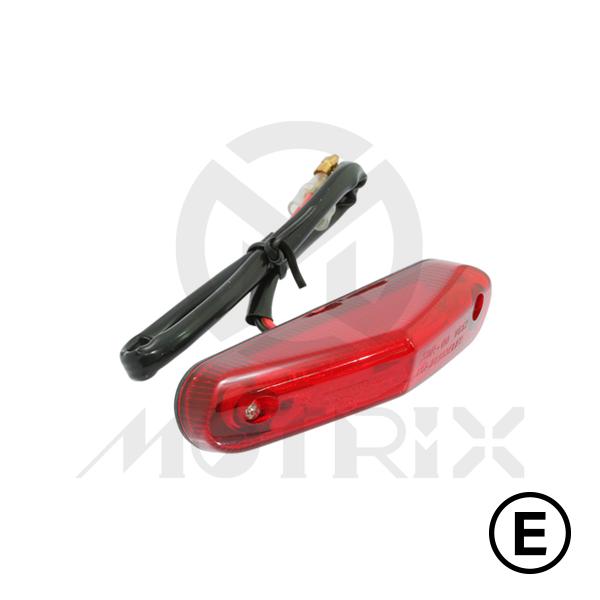 Universal taillight(LED), red lens, with E-mark
