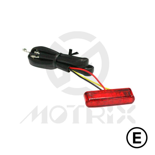 Universal taillight(LED), red lens, with E-mark