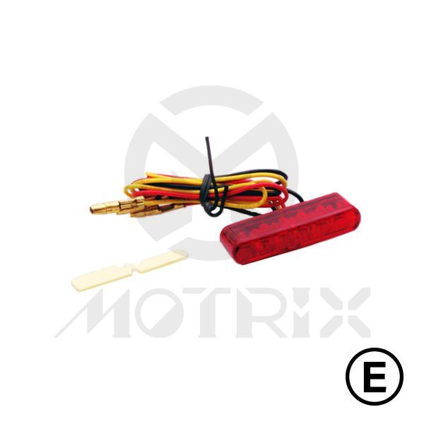 Universal taillight(LED), red lens, with E-mark