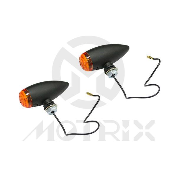 Universal mini bullet indicators, amber lens/black base