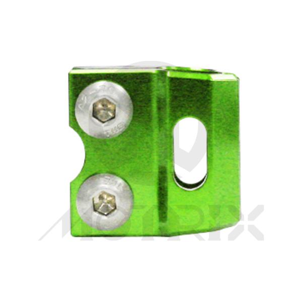 CNC alloy brake line clamps for FANTIC XE 125, XX 125, HONDA CR 125R, CR 250R, CRF 450RX, YAMAHA YZ 65, YZ 85, YZ 125, YZF 250X, YZF 450X green