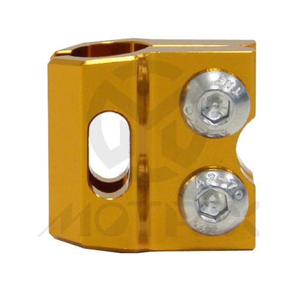 CNC alloy brake line clamps for KAWASAKI KX 80, KX 112, KX 250, KX 450XC, KXF 250, SUZUKI RM 65, RM 125, RM 250, RMZ 250, RMZ 450 gold