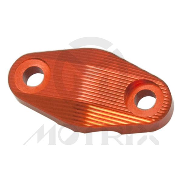 CNC alloy brake line clamps for GAS GAS EC 250, EC 300, EX 450F, MC 85, MC 125, MC 250F, XC 250, HUSQVARNA FC 250-450, TC 85-125, TE 125-300, TX 125, TX 300, KTM 125 EXC, 250 EXC, 250 SX, 450 SX-F, 500 EXC-F orange