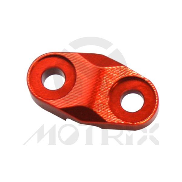 CNC alloy brake line clamps for GAS GAS MC 50, MC 65, MC-E 5, HUSQVARNA TC 50, TC 65, KTM 50 SX, 65 SX, SX-E 5 orange