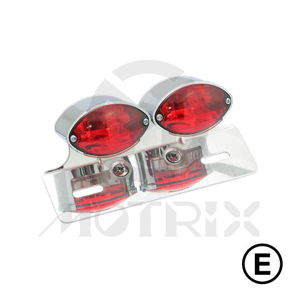 Universal twin round taillight(set), red lens