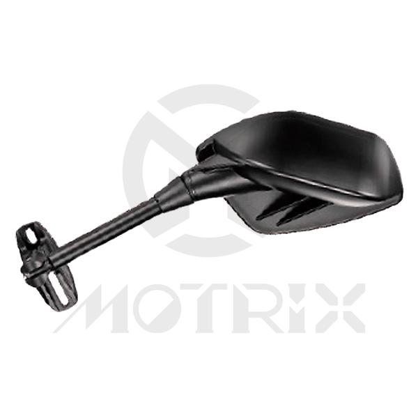 Mirror for universal. Housing : Plastic / Black ; Stay : Aluminum / Black