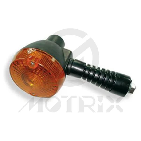 Indicator for KAWASAKI KMX125 86-89 / KMX200 88-92 / KLR250 90-04 / KLR600 94-97 / KLX650 93-95 / With E-mark. Amber lens / black stem/ bulb.
