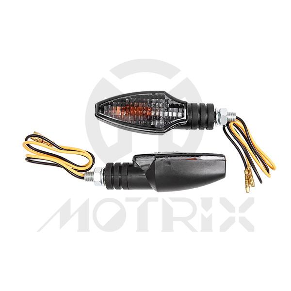 Universal bulb indicator, 12V 21W BAY9S, smoke lens/black base, short with E-MARK