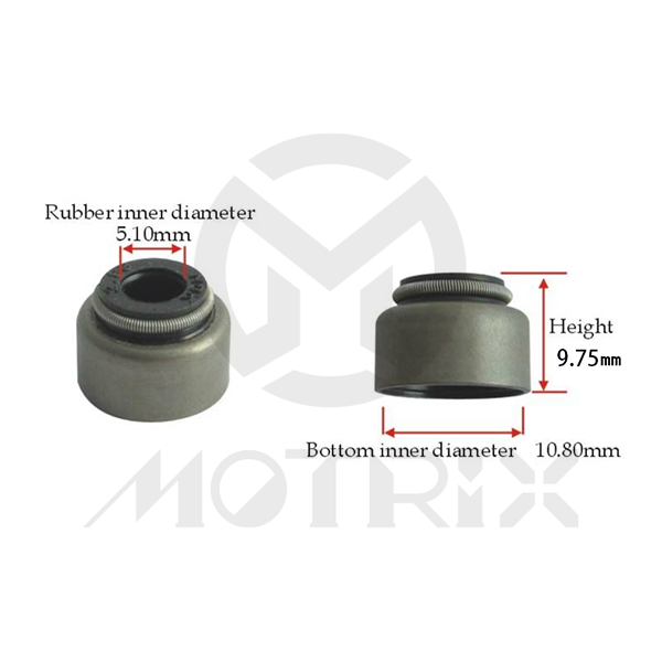 Valve stem seal (material: VITON). Bottom inner diameter 10.8mm  x rubber inner diameter 5.10mm * H 9.75mm