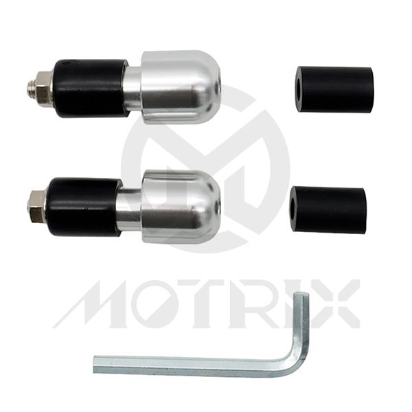 Small anti-vibration bar end silver look D/13MM+17MM