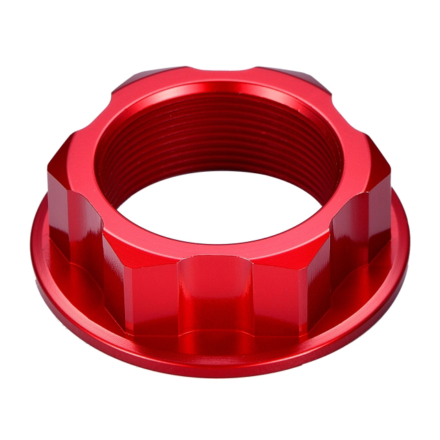 Steering stem nut, CNC machined for HONDA CRM 80, CR 125R, XR 400 Motard Red