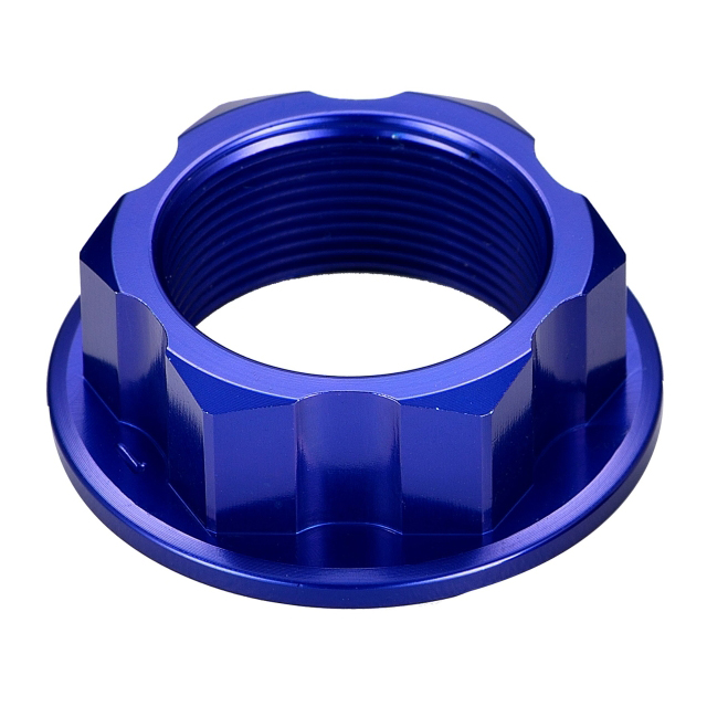 Steering stem nut, CNC machined for YAMAHA TTR 50, TTR 110, TTR 125, XT 250X Blue