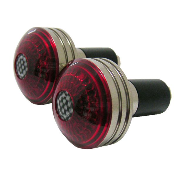 LED bar end silver w/3 differ lights, LED Orange