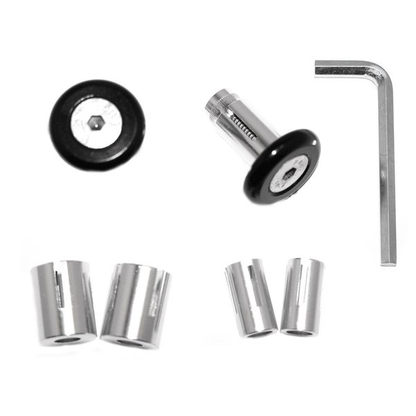 Bar end plugs alloy 3 piece small-black 29mm