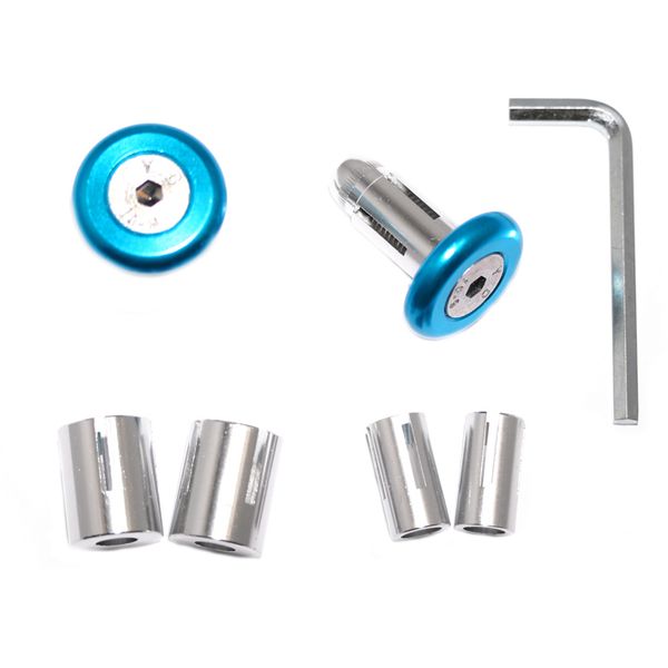 Bar end plugs alloy 3 piece blue 29mm 