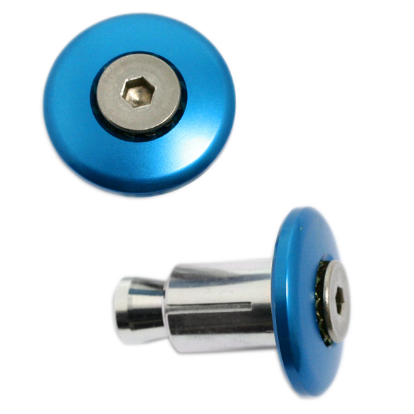 Universal aluminum bar end blue D/13-17mm