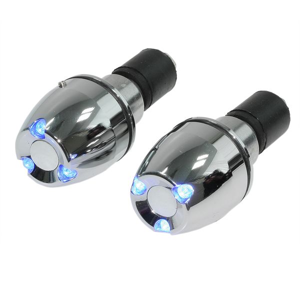 Universal white LED bar end chrome, iD/14-19mm