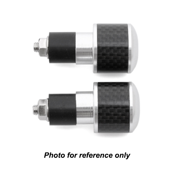 Bar end plug 17mm silver carbon