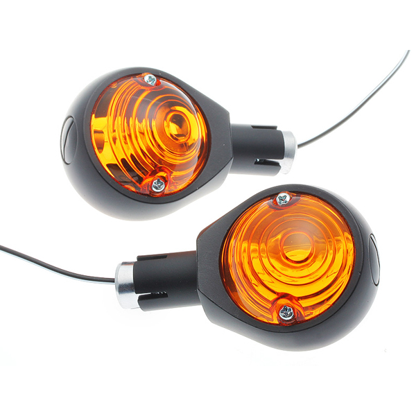 Silver bar end indicators with amber lense fit 7/8 inch bar