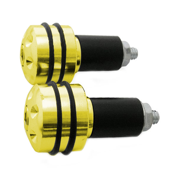 CNC bar end with 2 rubbers, (17mm)