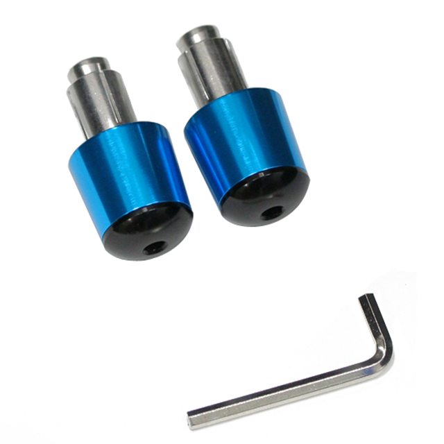 Universal alloy bar end blue