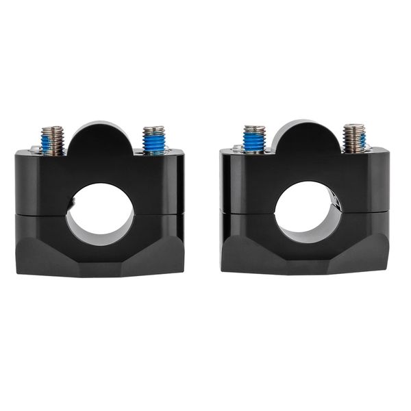 Alloy handlebar clamps with flat mount, polish & anodized