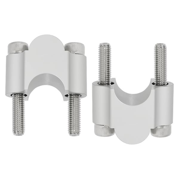 CNC bar mount raising 25mm for 22.2mm handlebar silver