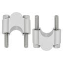 CNC bar mount raising 25mm for 22.2mm handlebar silver