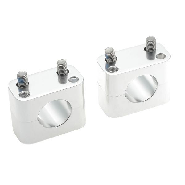 Alloy handlebar clamps with flat mount, polish & anodized