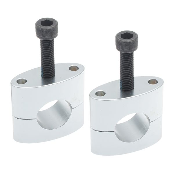 Alloy handlebar clamps 28.6mm with polish & anodized silver