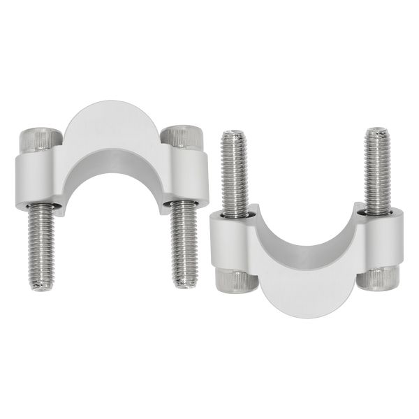 CNC bar mount raising 15mm for 28.6mm handlebar silver