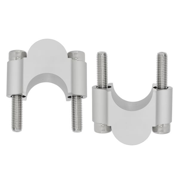 CNC bar mount raising 25mm for 28.6mm handlebar silver