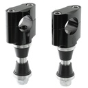 Alloy handlebar clamp 28.6mm black with raiser