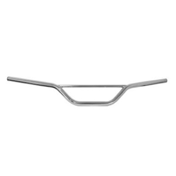 Universal 7/8" dirtbike bars, chrome. Width: 31.25", Rise: 5.5", 5" pullback