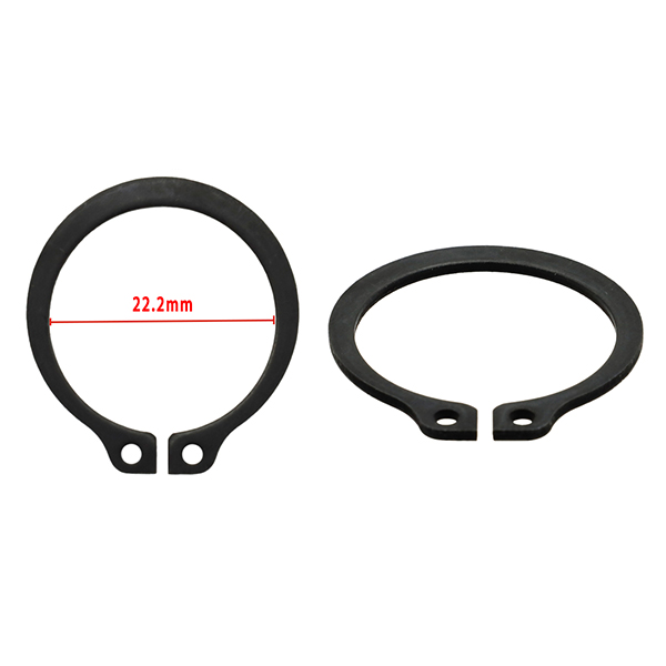 External retaining ring (shaft), black. Shaft Dia: 24MM / Inner Dia: 22.2MM / Thickness: 1.2MM. SAE1050-SAE1090 carbon spring steel/ HRC44-53