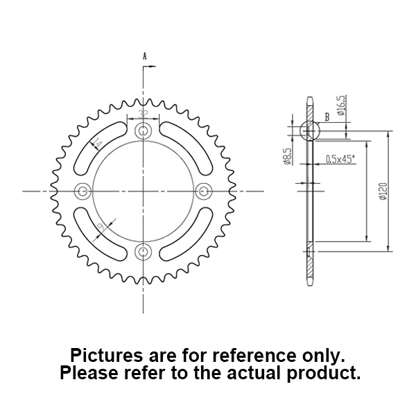 Rear sprocket 49T, 420 CHAIN