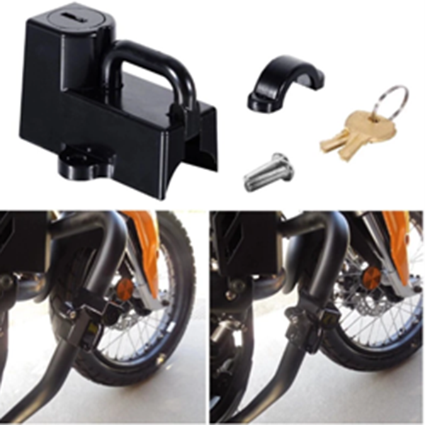 Helmet lock fit to Harley Davidson 883 (22MM round tube), black