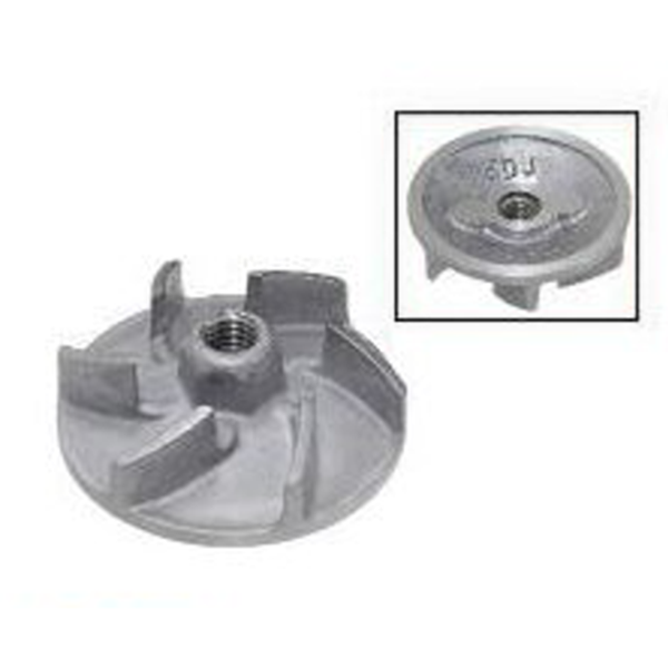 Water pump impeller only for YAMAHA YFZ 450 04-08. Material: aluminum. Center hole is right thread, M8 X 1.25 MM