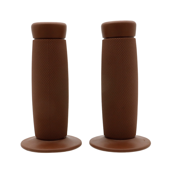 Vintage brown soft grips (7/8",1") 124MM. Material: TPR