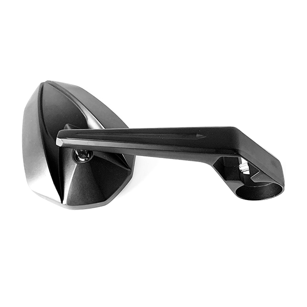 Universal alu. bar-end mirror LH/RH, black, with ECE