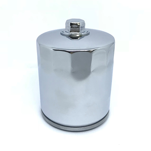 Spin on oil filter chrome with nut TWIM CAM 88/99-02