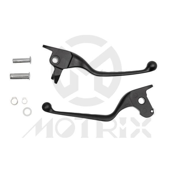 Harley Black hand control lever kit fits 14-16 Touring models equipped with hydraulic clutch. Does not fit Trike models.
