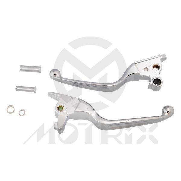 Harley Chrome hand control lever kit fits 18-later Softail models. Will slightly extend brake lever reach of dual disc Softails, FXFBS, FXDRS, FXLRST and FXRST.