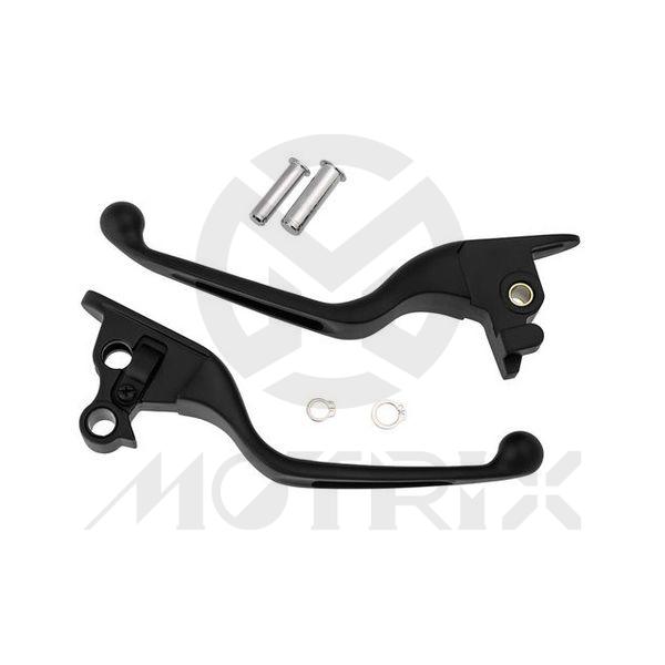 Slot hand lever set matte black for HARLEY SOFTAIL 18-UP. Material: Aluminum