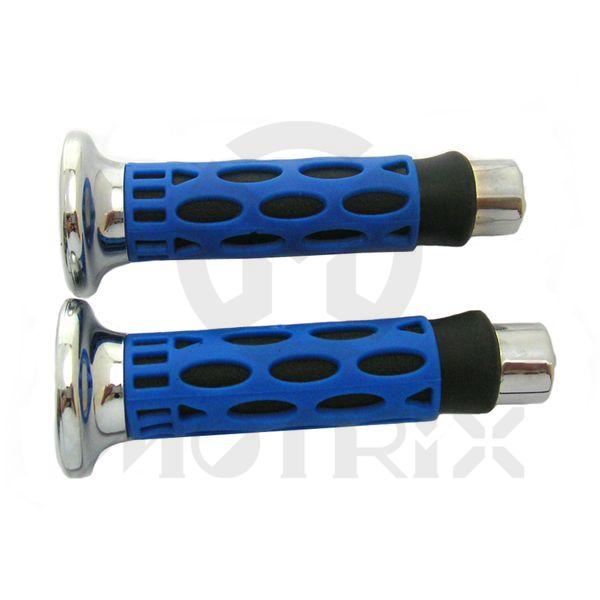 Rubber grips with chrome bar end. L: 120mm fits (7/8'', 1'')