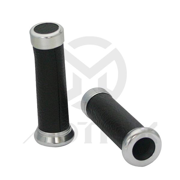 Alloy grips with smooth leather fits (7/8'', 1'')