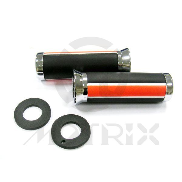 Leather grips, plain surface. L: 135mm fits (7/8'', 1'')